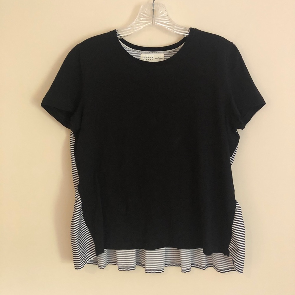Kate Spade Broome Street Striped Peplum T-Shirt